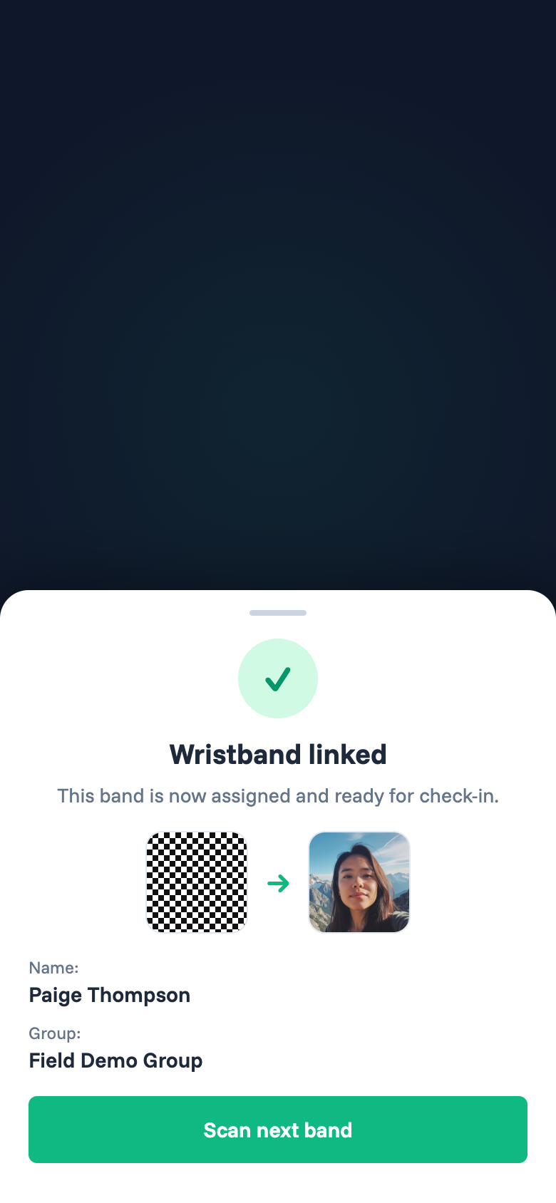 Assign success screen